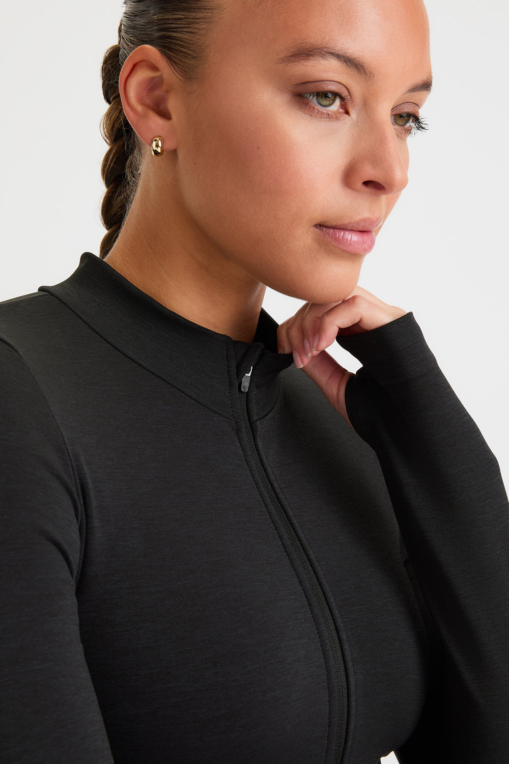 Sculpt Seamless Longline Jacket - Black Marl