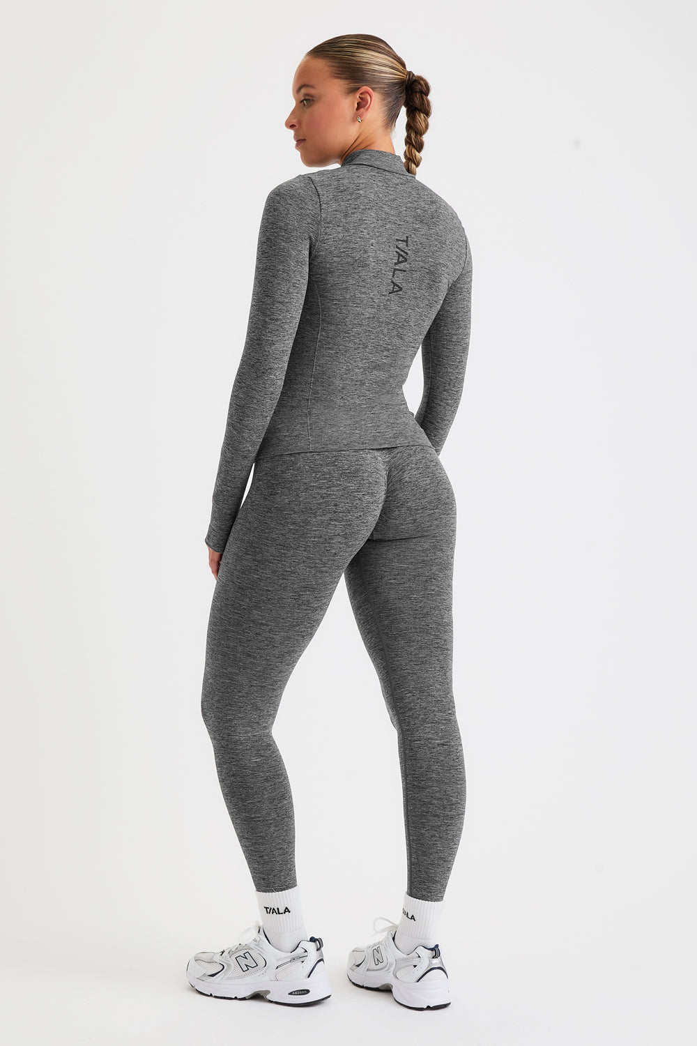 Sculpt Seamless Longline Jacket - Charcoal Marl