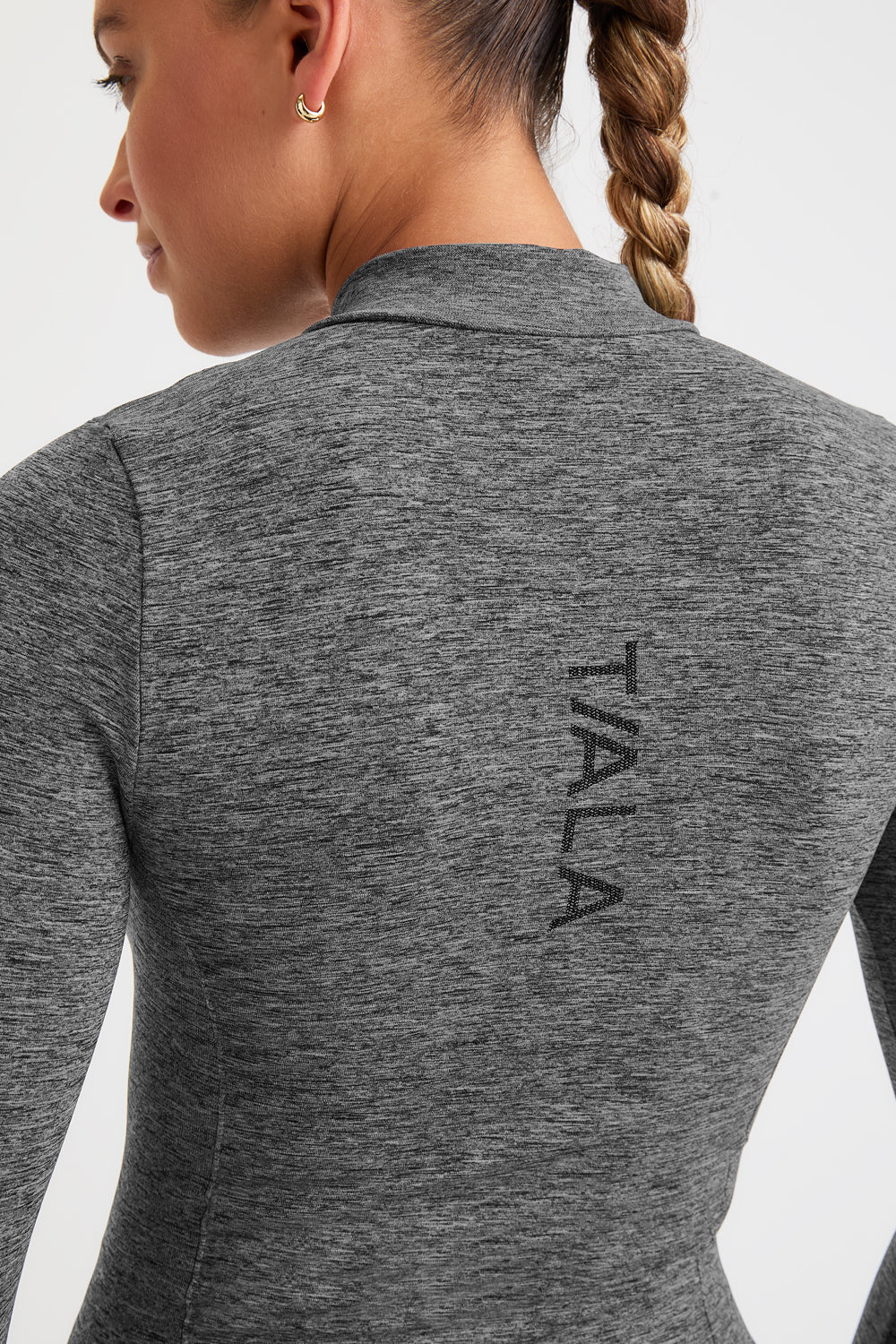 Sculpt Seamless Longline Jacket - Charcoal Marl