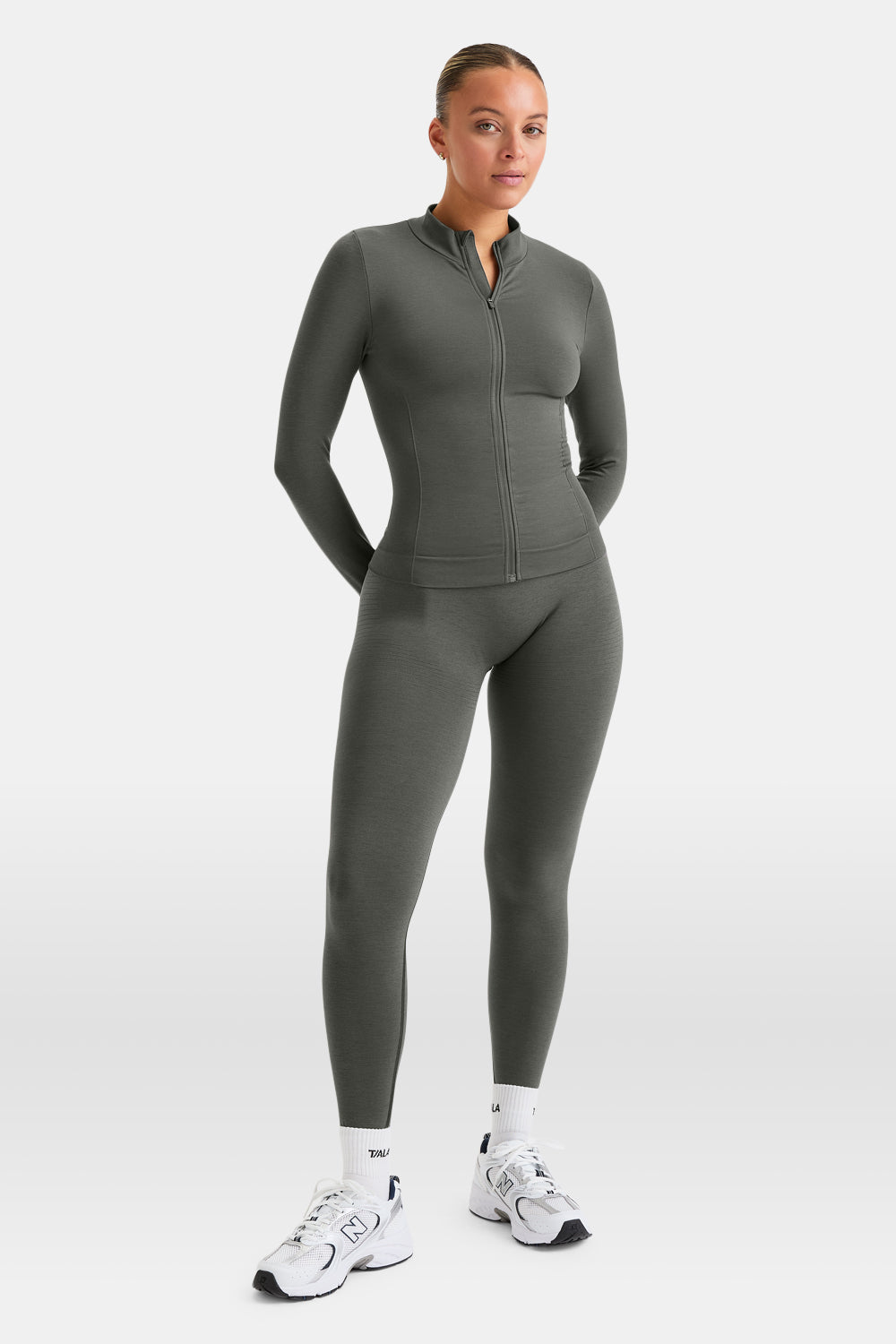 Sculpt Seamless Longline Jacket - Dark Olive