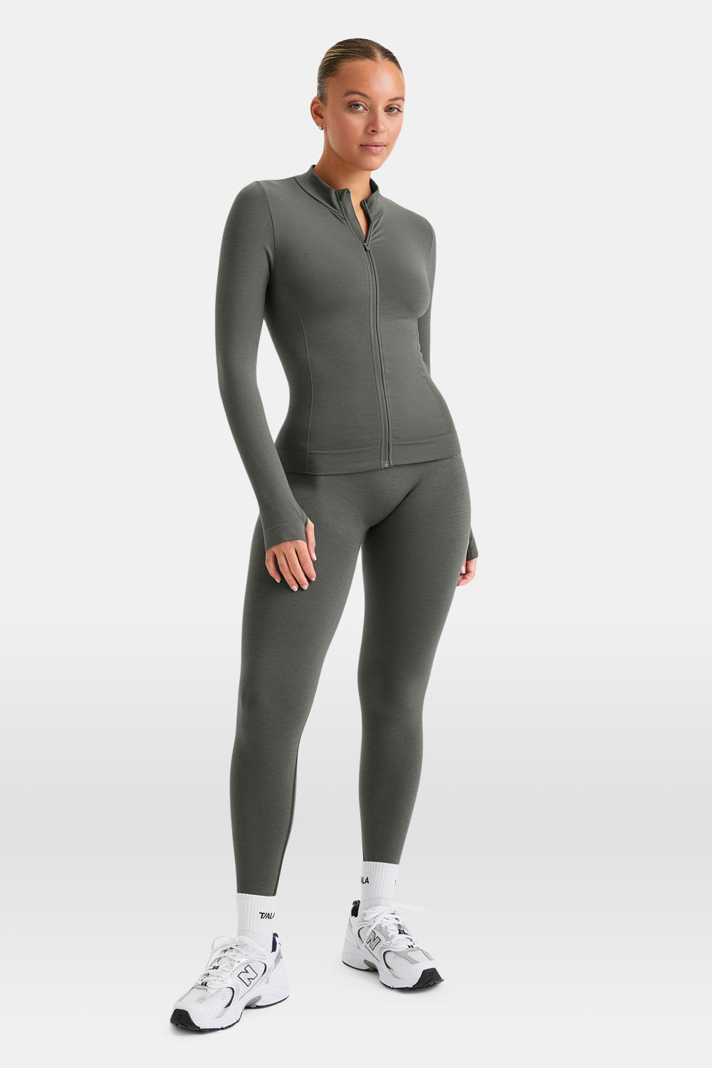 Sculpt Seamless Longline Jacket - Dark Olive