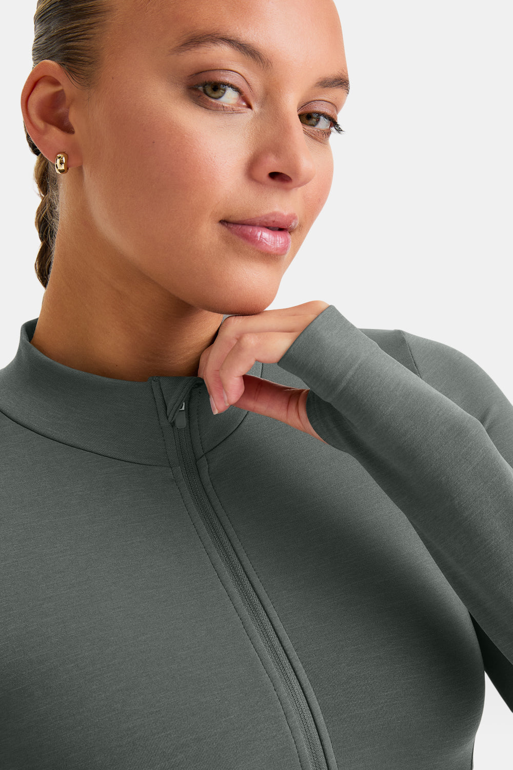 Sculpt Seamless Longline Jacket - Dark Olive