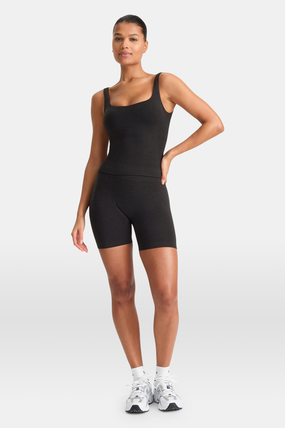 Sculpt Seamless Built-In Bra Vest - Black Marl