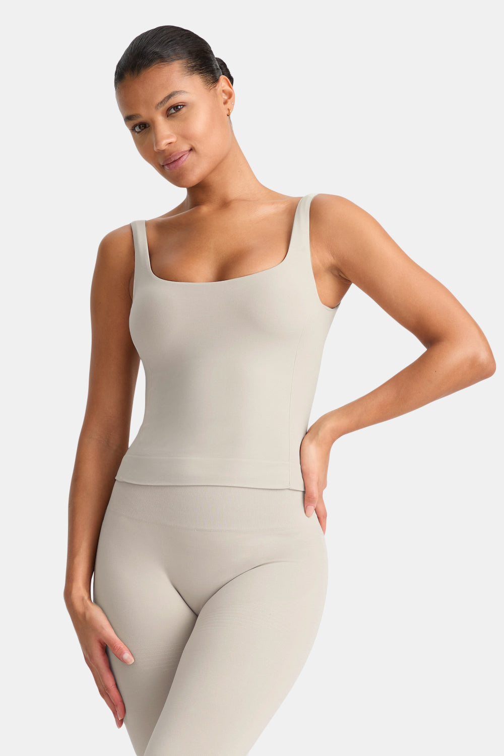 Sculpt Seamless Built-In Bra Vest - Chai Marl