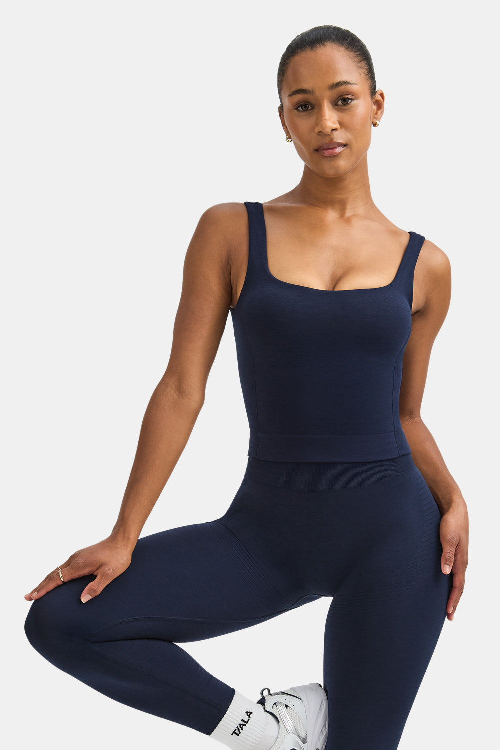 Sculpt Seamless Built-In Bra Vest - Navy Marl