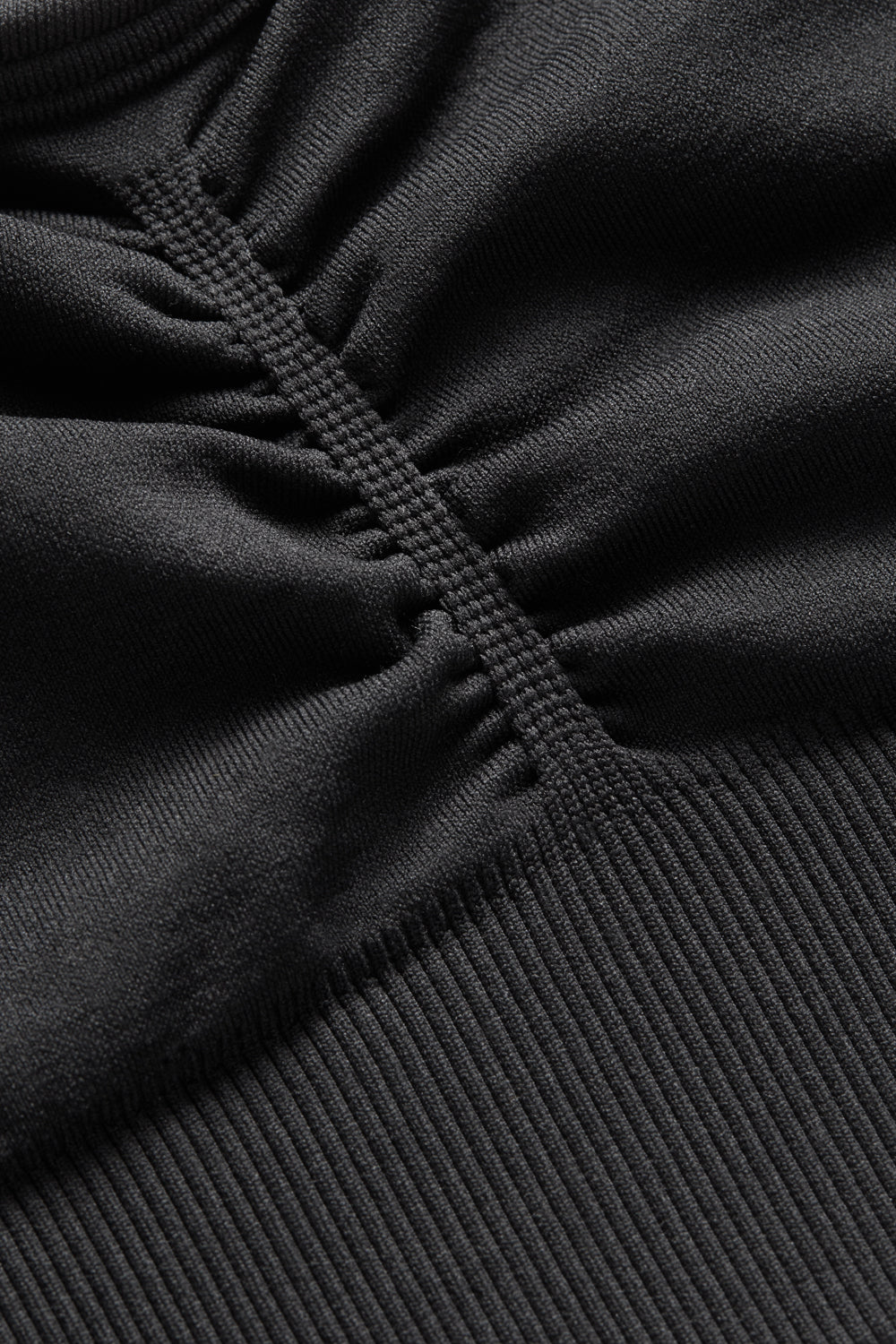 Sculpt Seamless Ruched Sports Bra - Black Marl