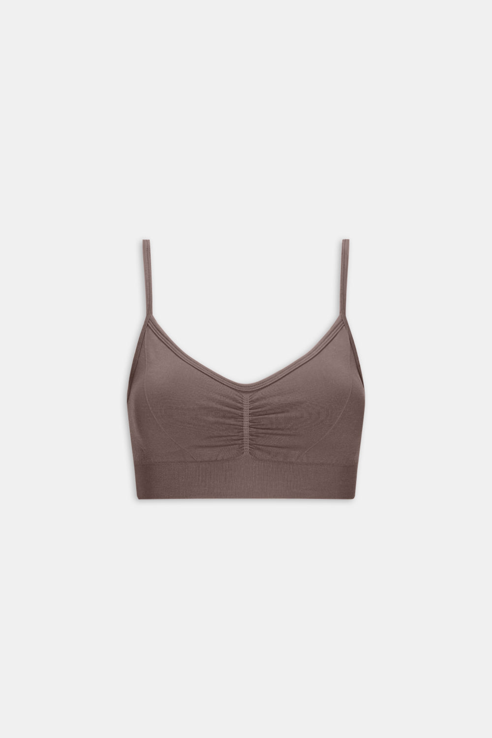 Sculpt Seamless Ruched Sports Bra - Dark Truffle