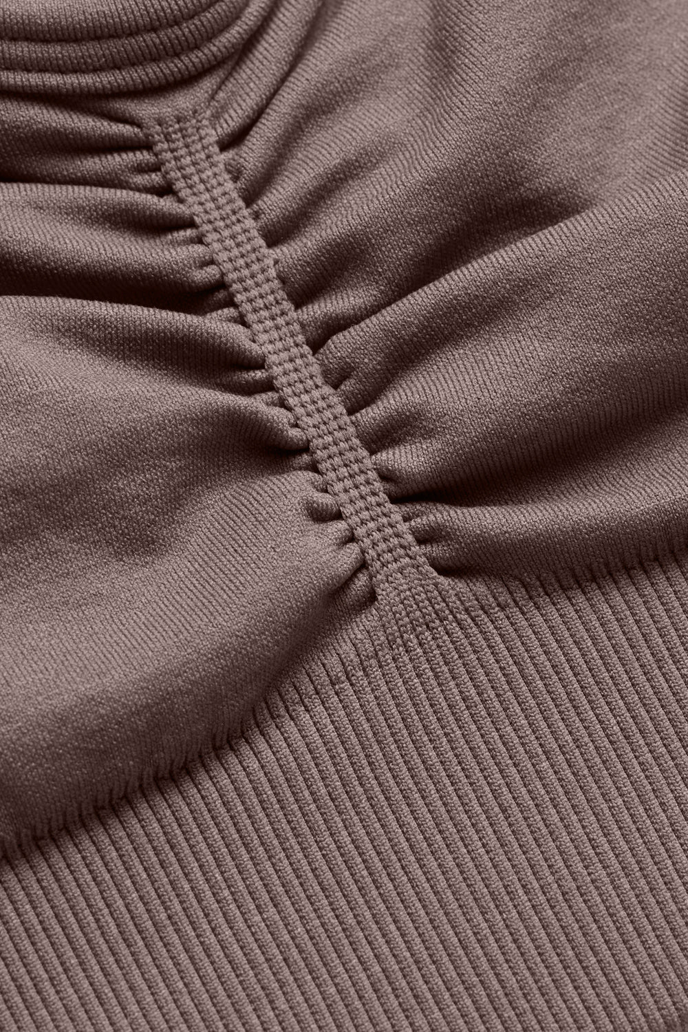 Sculpt Seamless Ruched Sports Bra - Dark Truffle