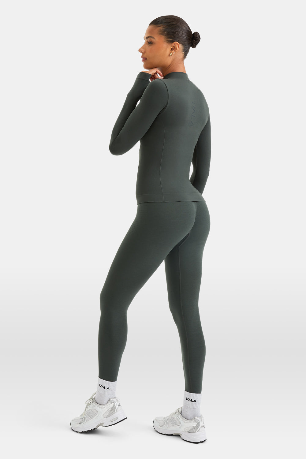 Sculpt Seamless Longline Jacket - Slate Green
