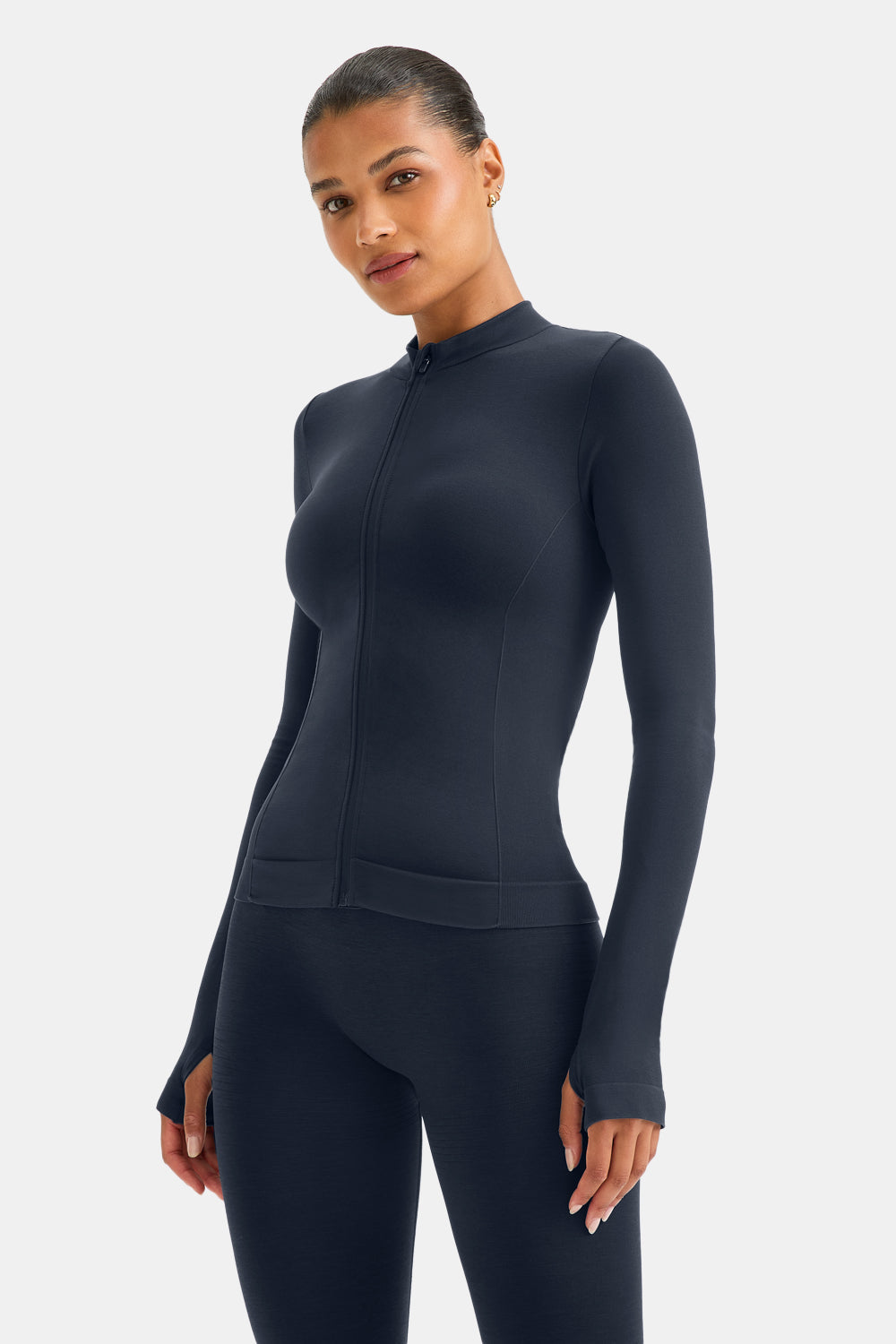 Sculpt Seamless Longline Jacket - Navy Marl