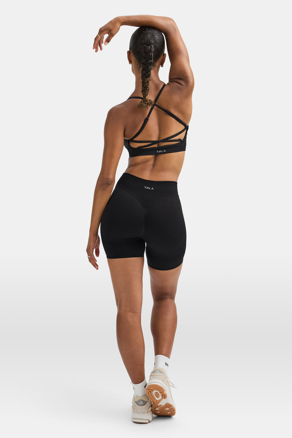 Sculpt Seamless Cross Back Sports Bra - Black Marl