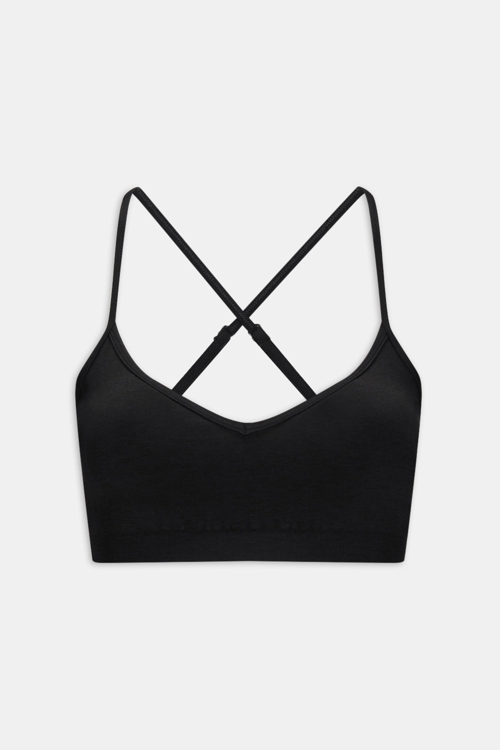 Sculpt Seamless Cross Back Sports Bra - Black Marl
