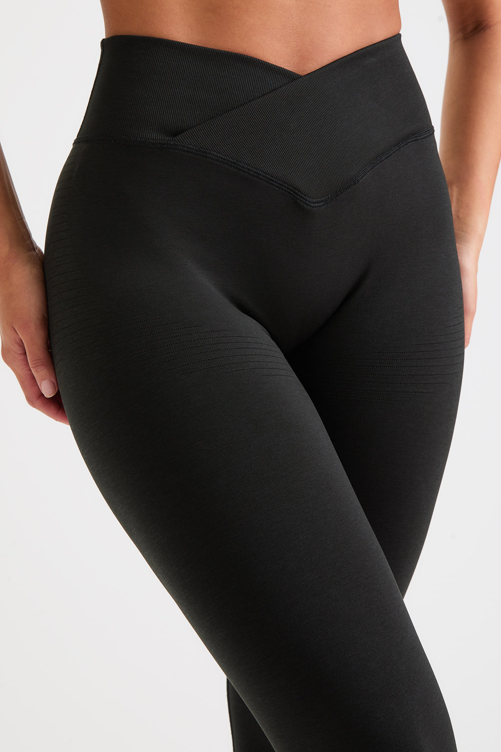 Sculpt Seamless Wrap Scrunch Legging - Black Marl