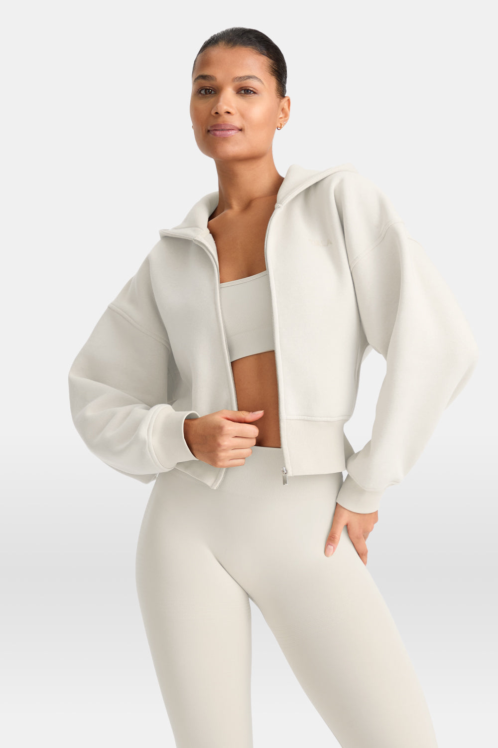 Cocoon Zip Through Hoodie - Chai Latte