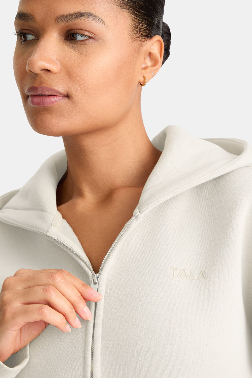 Cocoon Zip Through Hoodie - Chai Latte