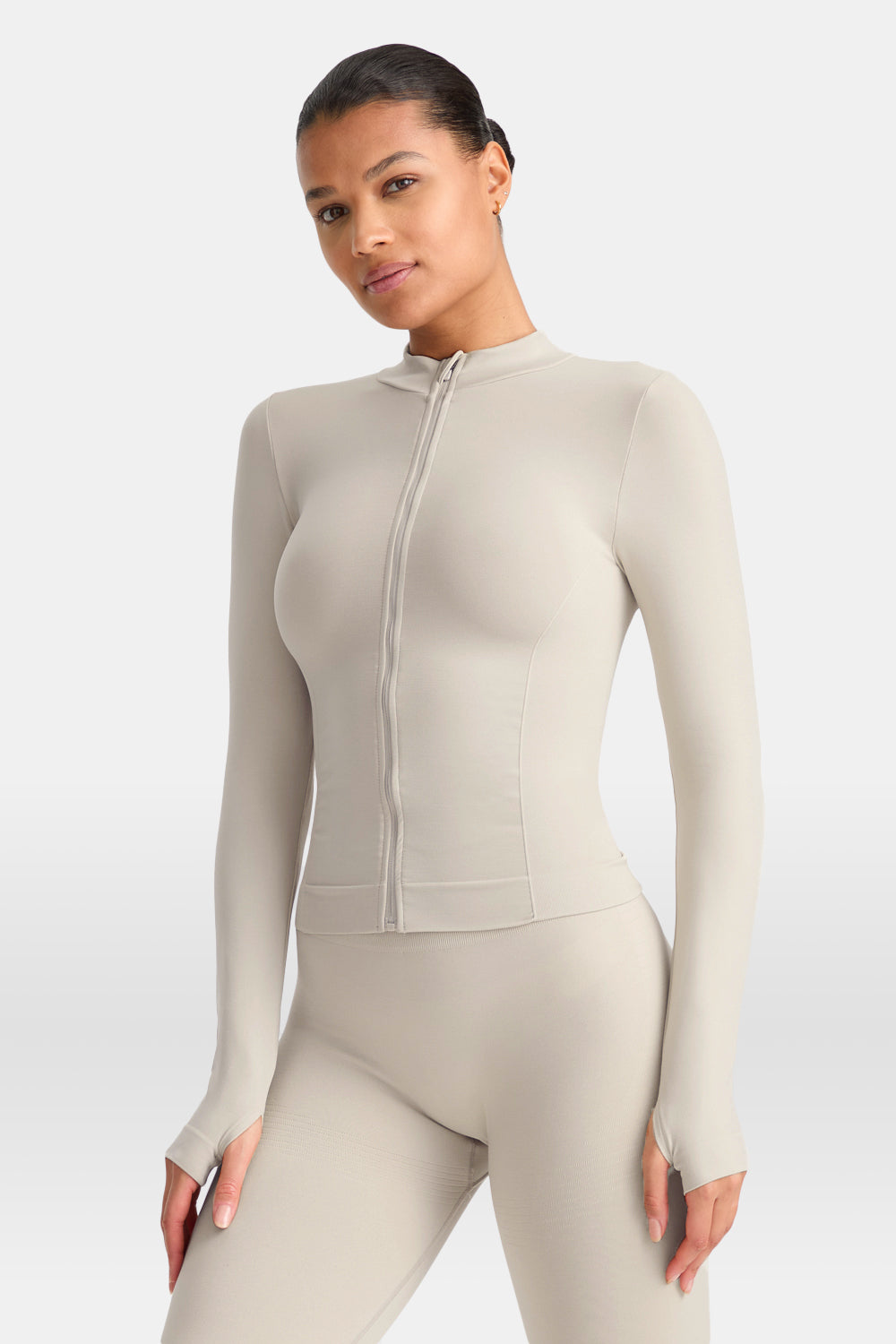 Sculpt Seamless Longline Jacket - Chai Marl