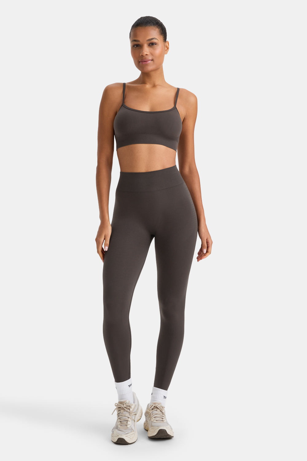 Sculpt Seamless Bandeau Sports Bra - Espresso Brown