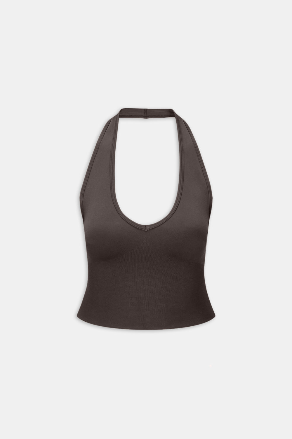Sculpt Seamless Halter Tank - Espresso Brown