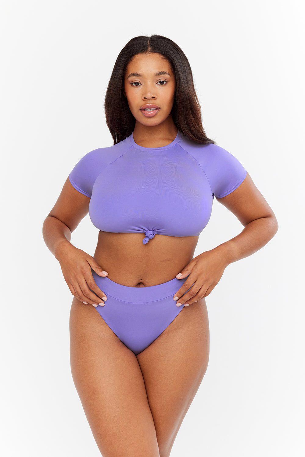 Malibu Crop Swim Tee - Thistle