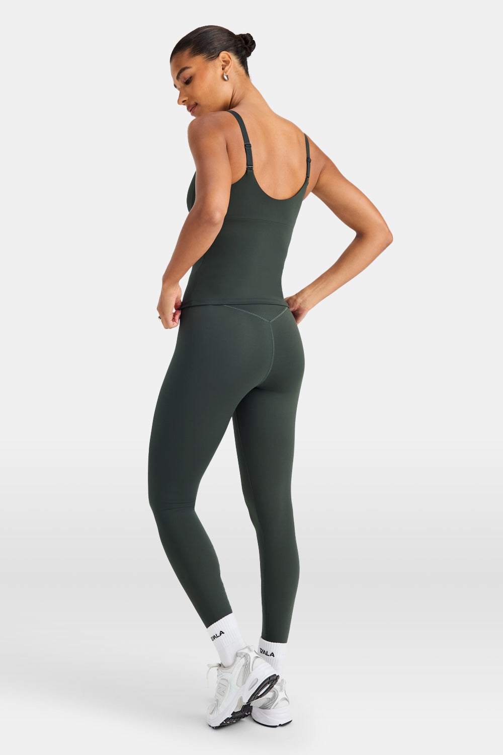 SkinLuxe Scoop Neck Full Length Vest - Dark Moss