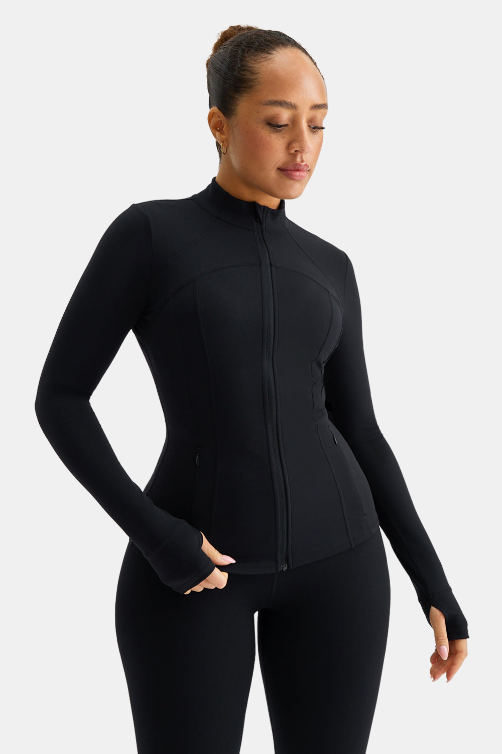 SkinLuxe Full Length Running Top - Shadow Black