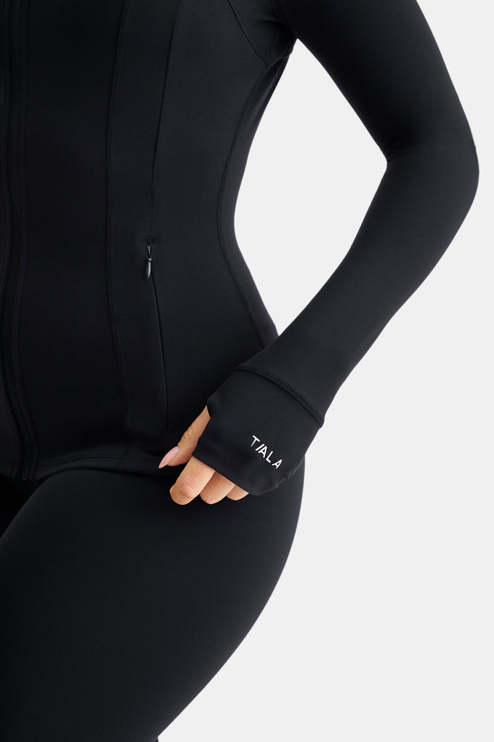 SkinLuxe Full Length Running Top - Shadow Black