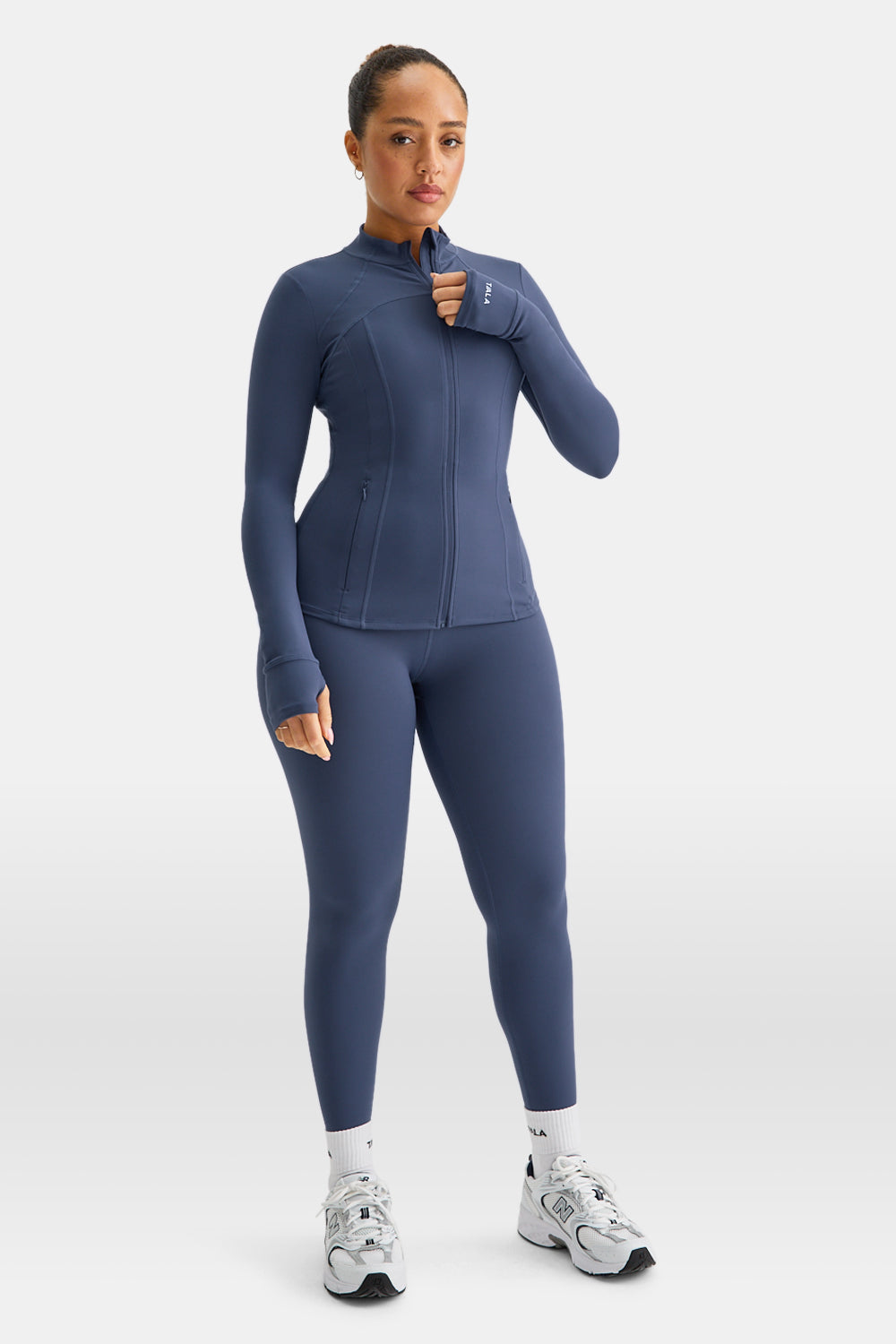 SkinLuxe Full Length Running Top - Vintage Blue