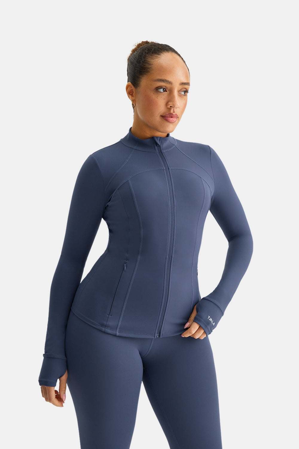 SkinLuxe Full Length Running Top - Vintage Blue