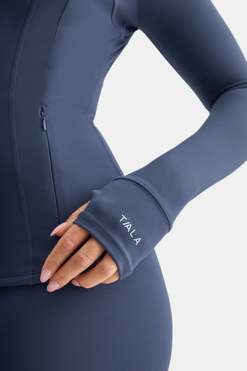 SkinLuxe Full Length Running Top - Vintage Blue