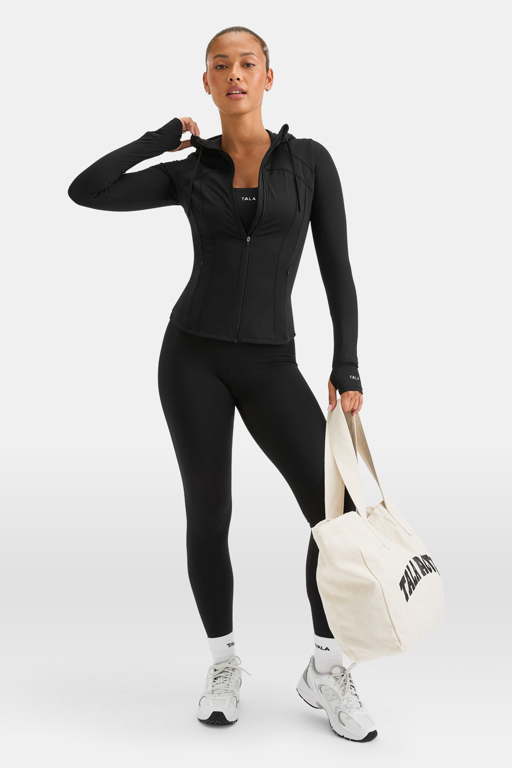 SkinLuxe Hooded Running Jacket - Black