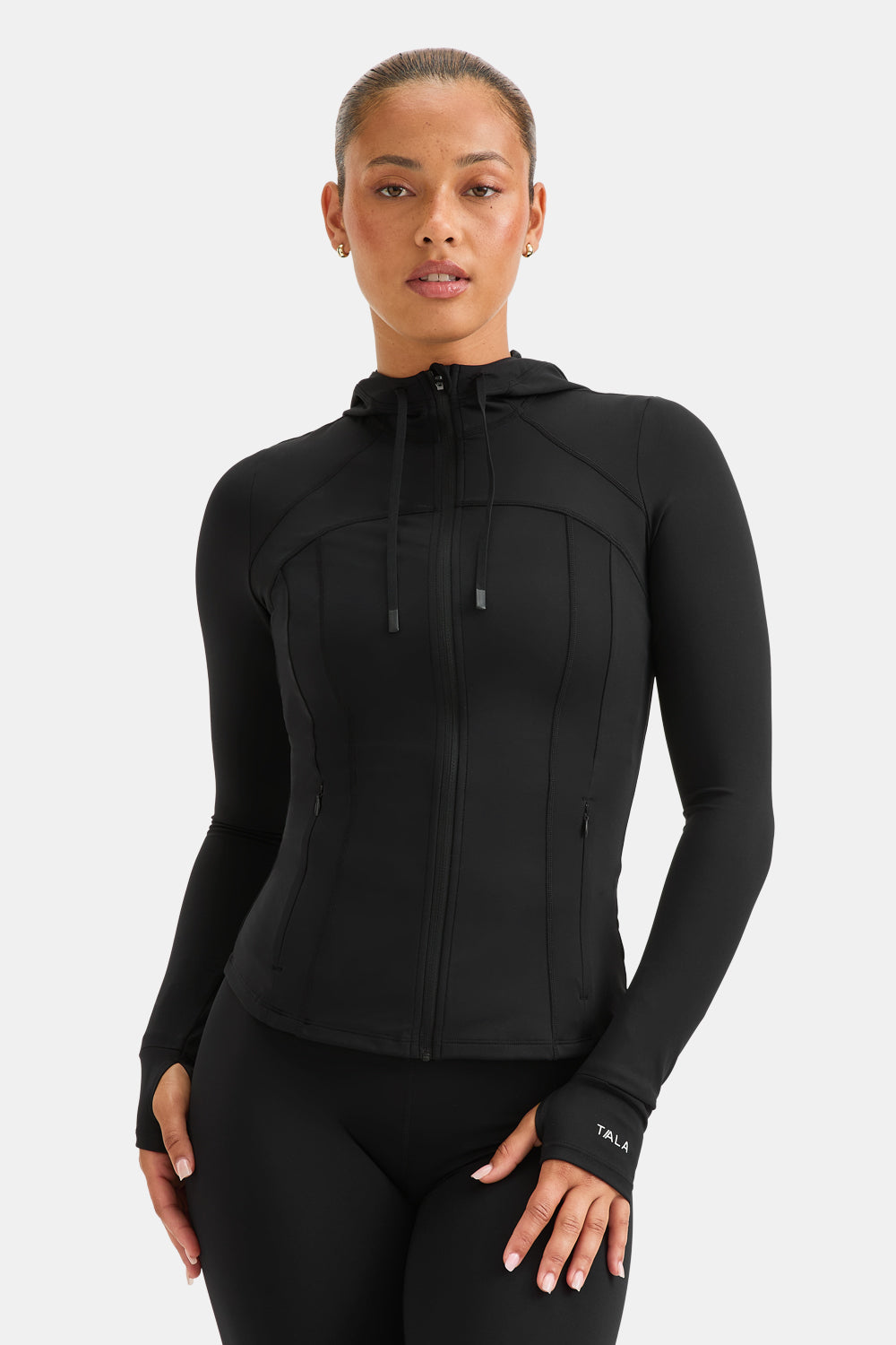 SkinLuxe Hooded Running Jacket - Black