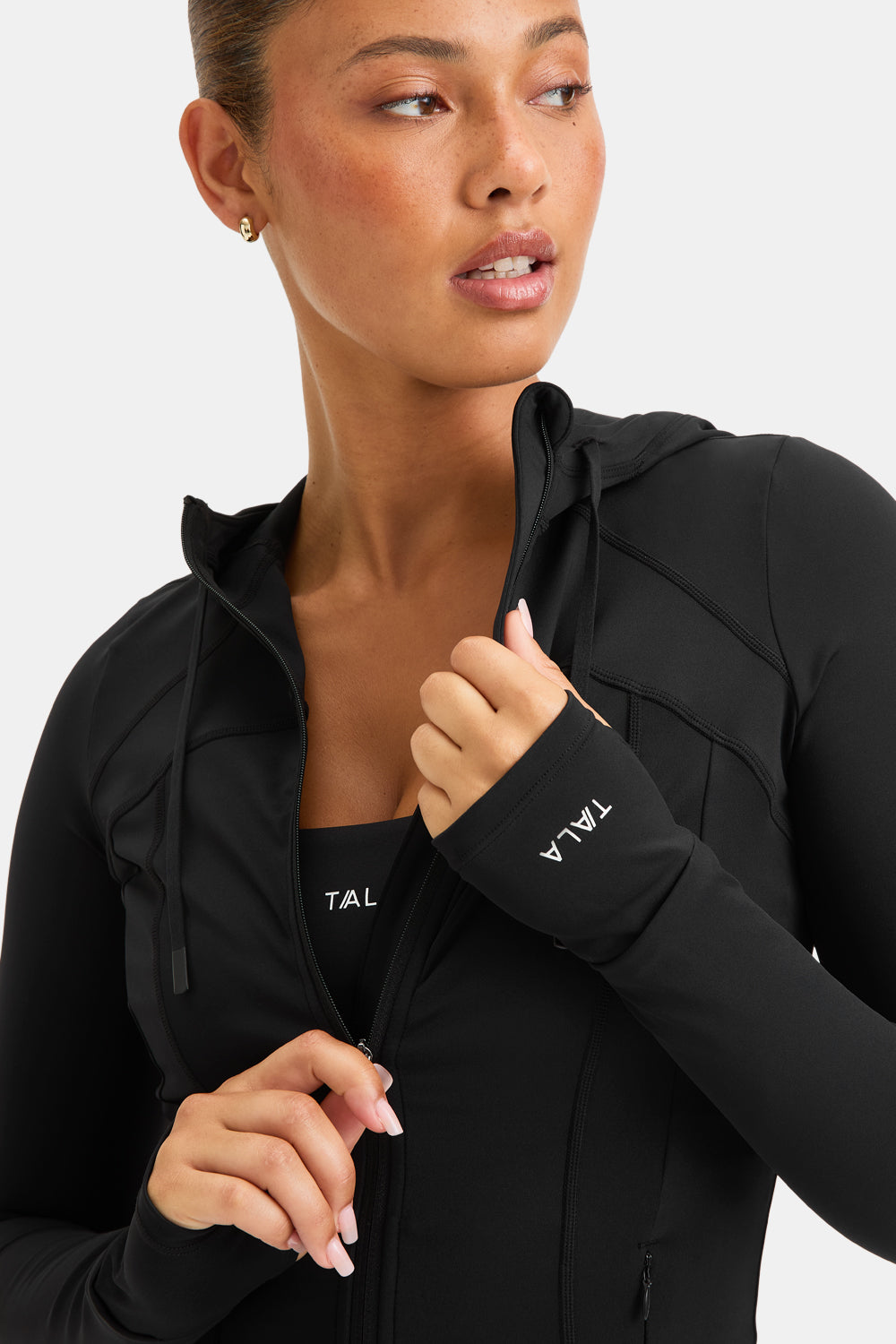 SkinLuxe Hooded Running Jacket - Black