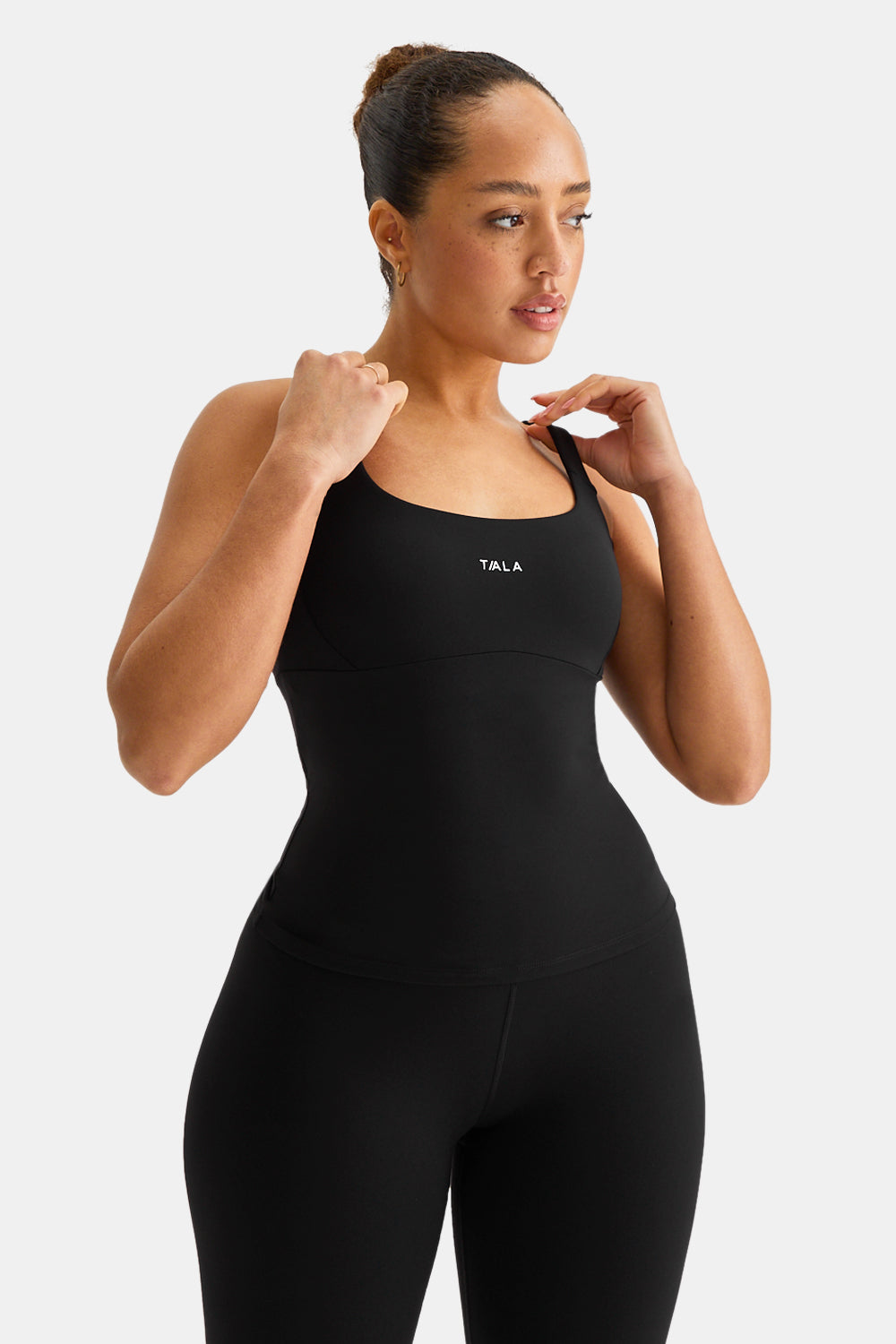 SkinLuxe Scoop Neck Full Length Vest - Shadow Black