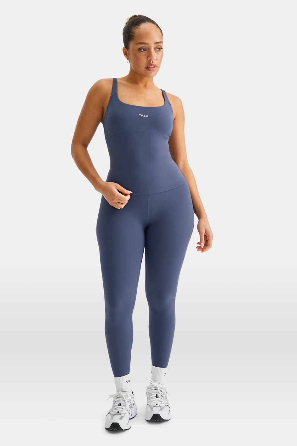 SkinLuxe Scoop Neck Full Length Vest - Vintage Blue