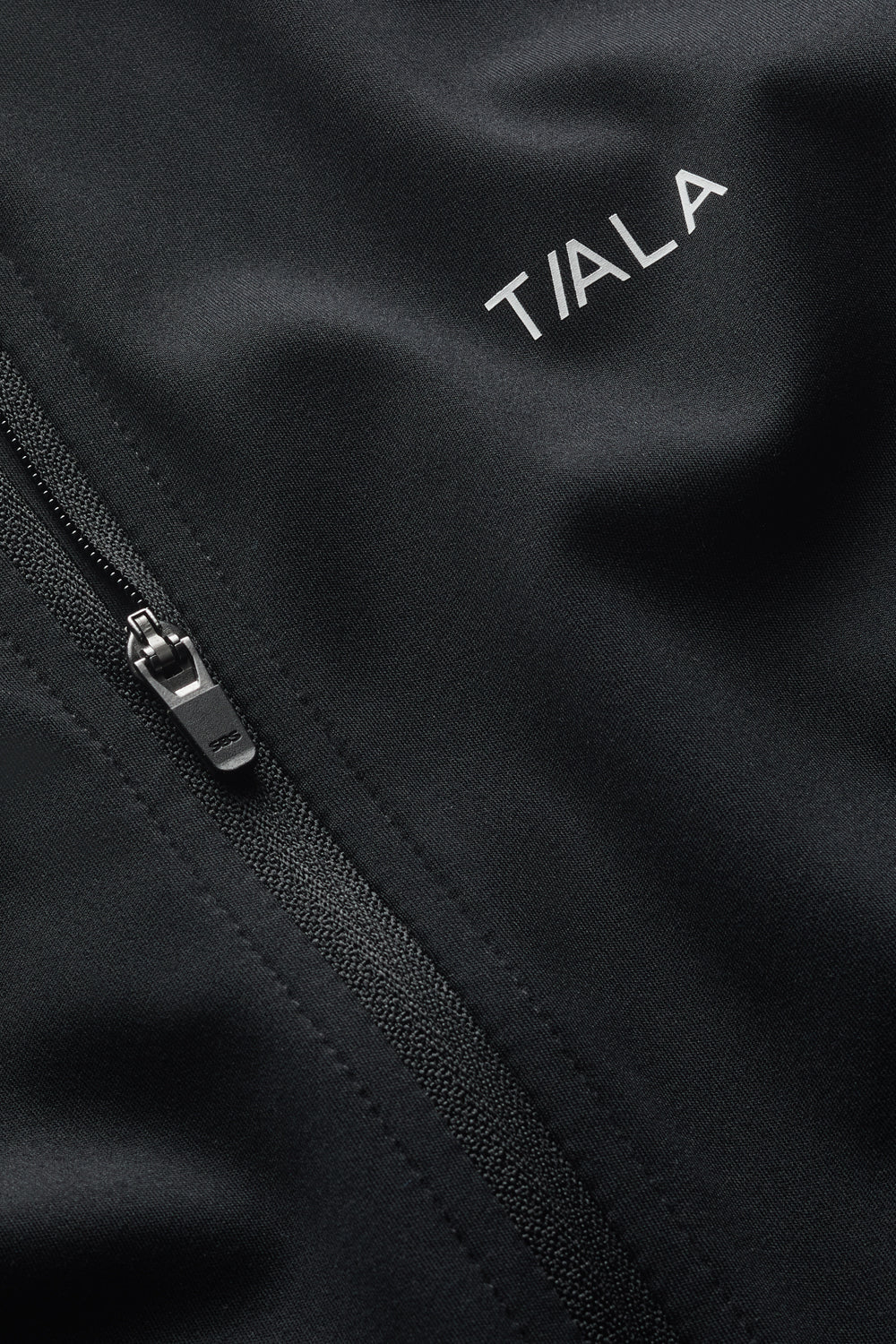 SkinLuxe Zip Through Short Sleeve Running Top - Shadow Black