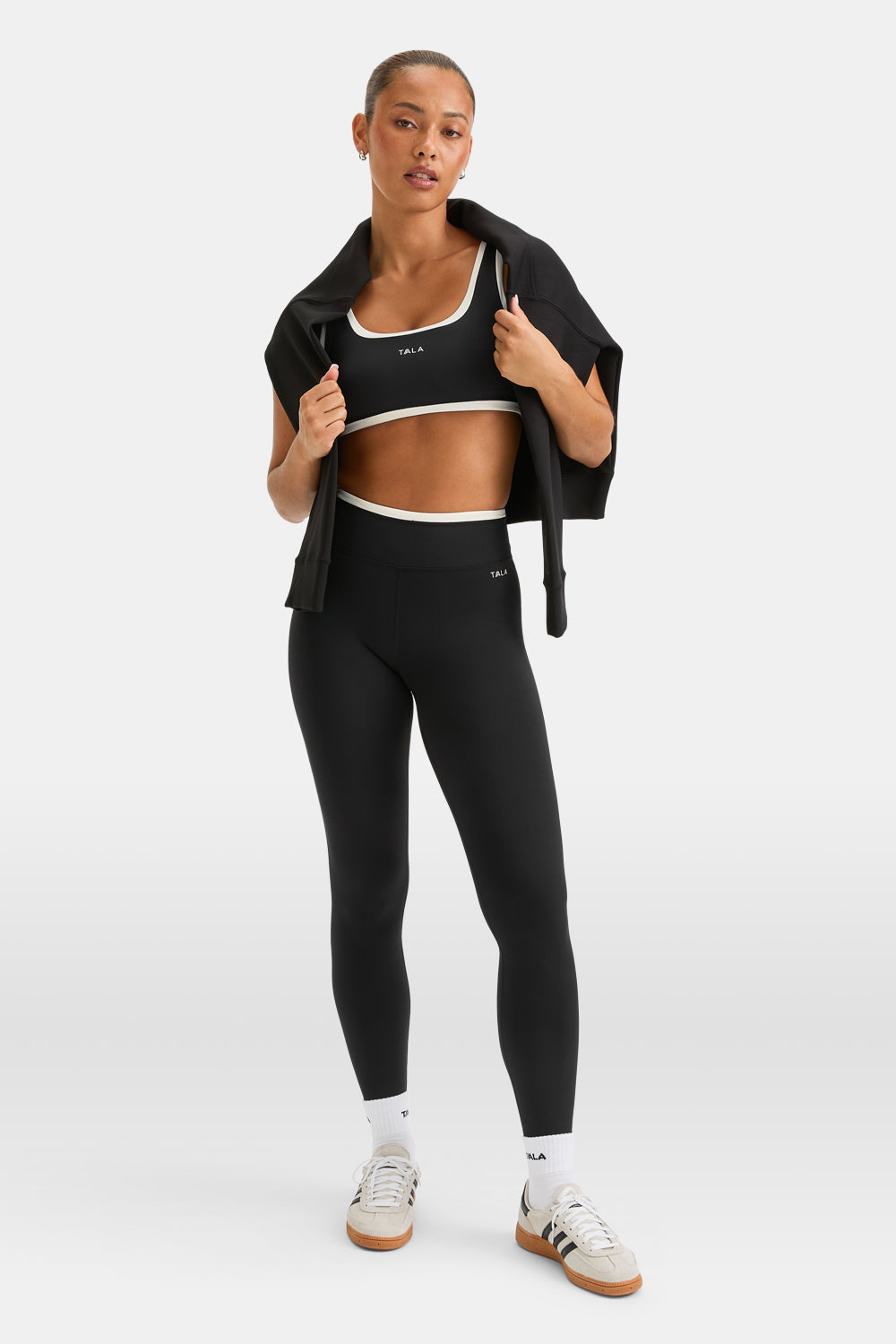 SkinLuxe Contrast Waistband Legging - Black / Ivory