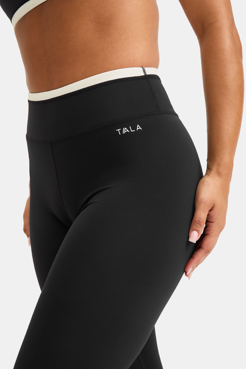 SkinLuxe Contrast Waistband Legging - Black / Ivory