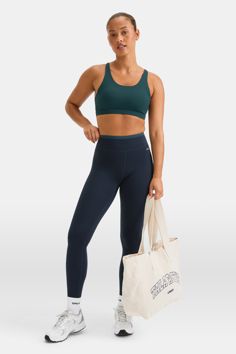SkinLuxe Contrast Waistband Legging - Midnight Navy / Rich Teal