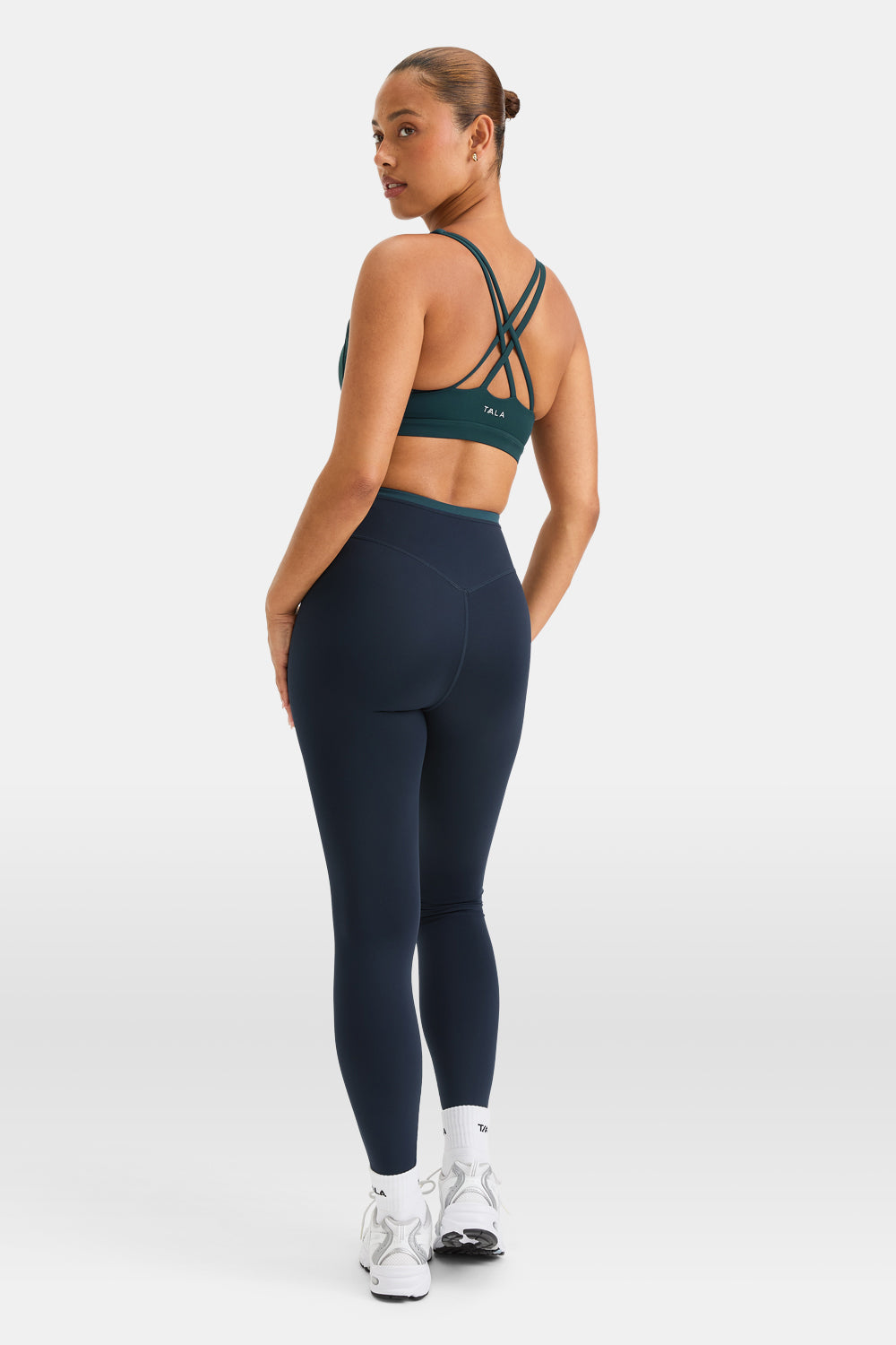 SkinLuxe Contrast Waistband Legging - Midnight Navy / Rich Teal