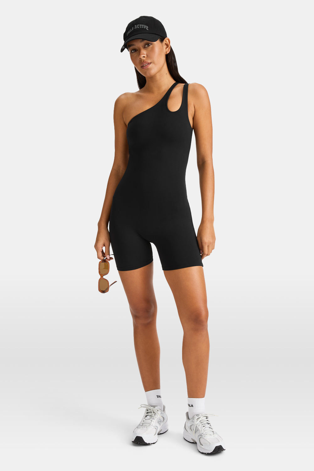 SkinLuxe Asymmetric Unitard - Shadow Black