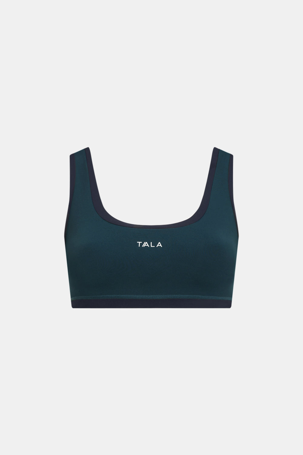 SkinLuxe Contrast Edge Sports Bra - Rich Teal / Midnight Navy