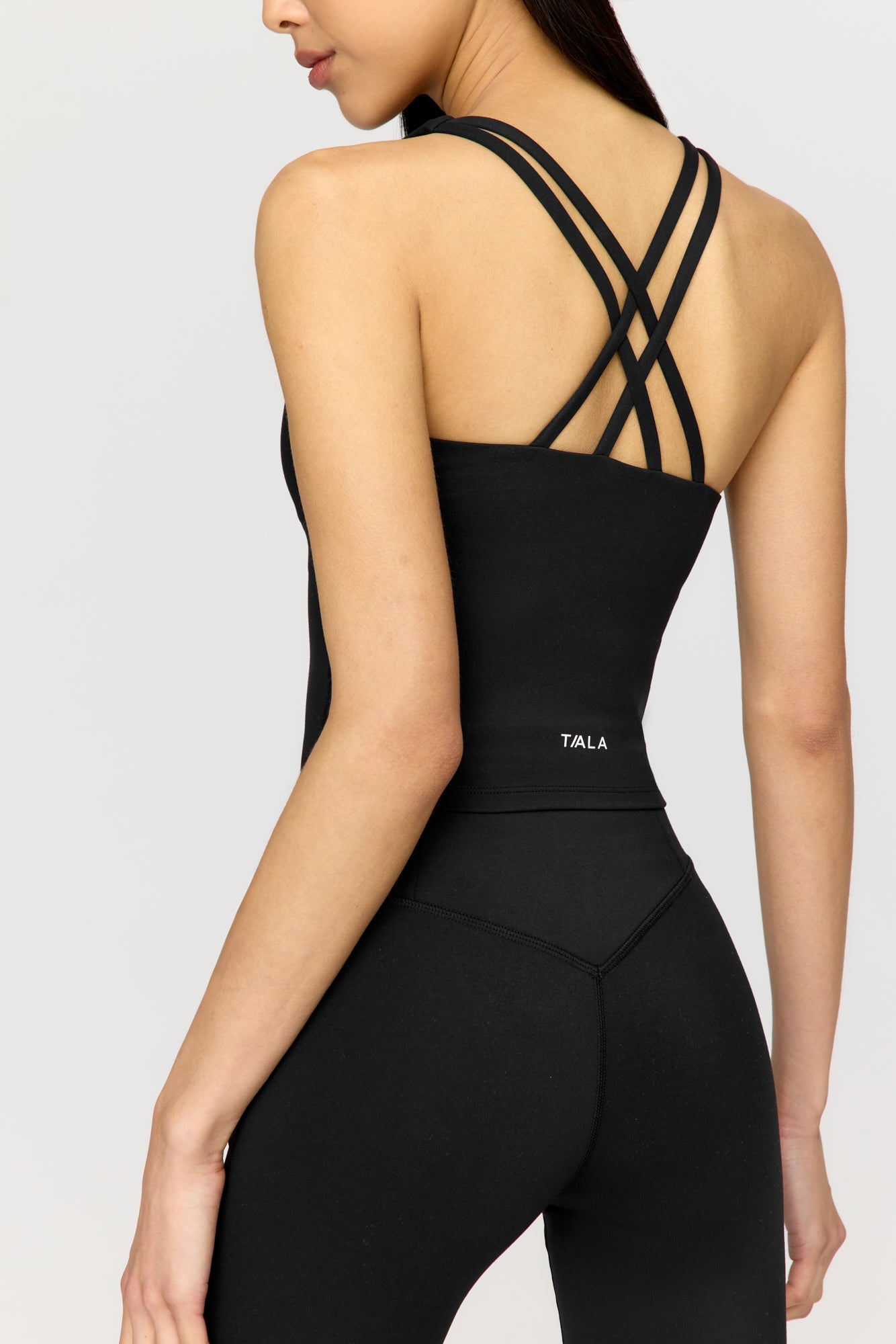 SkinLuxe Built-In Support Strappy Back Cami Top - Shadow Black