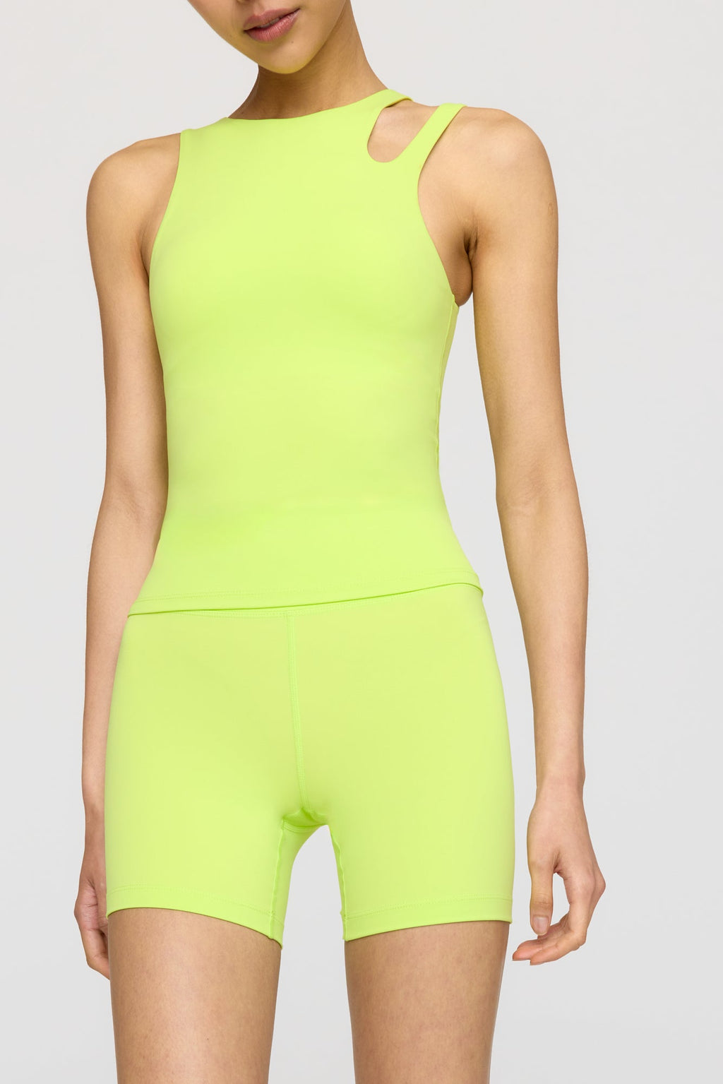 SkinLuxe High Waisted Cycling Shorts - Key Lime