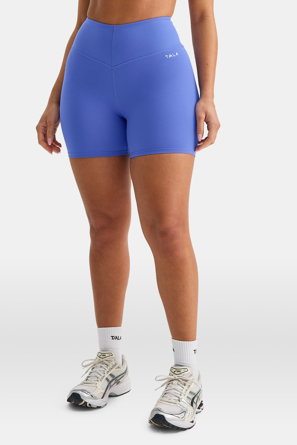 SkinLuxe High V-Waisted Shorts - Iris Blue