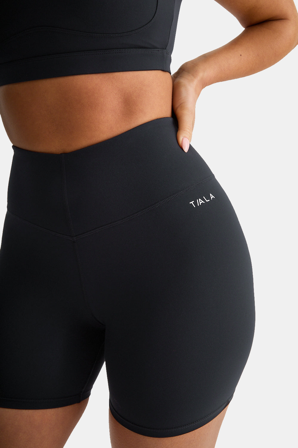 SkinLuxe High V-Waisted Shorts - Shadow Black