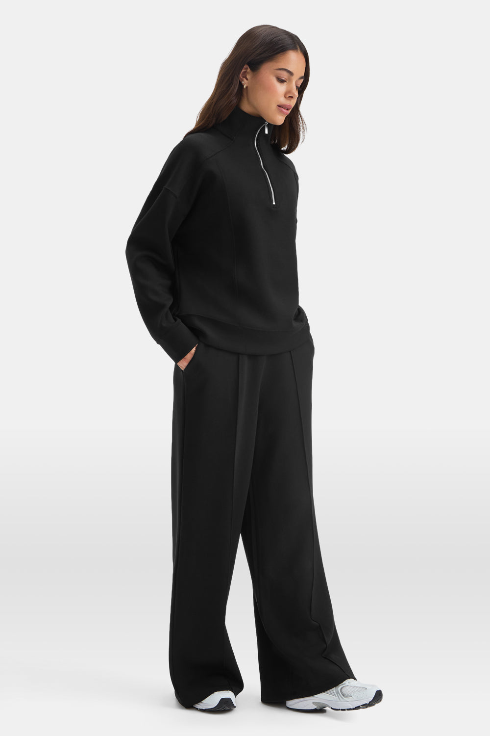 SoftSmart 1/4 Zip Sweatshirt - Black