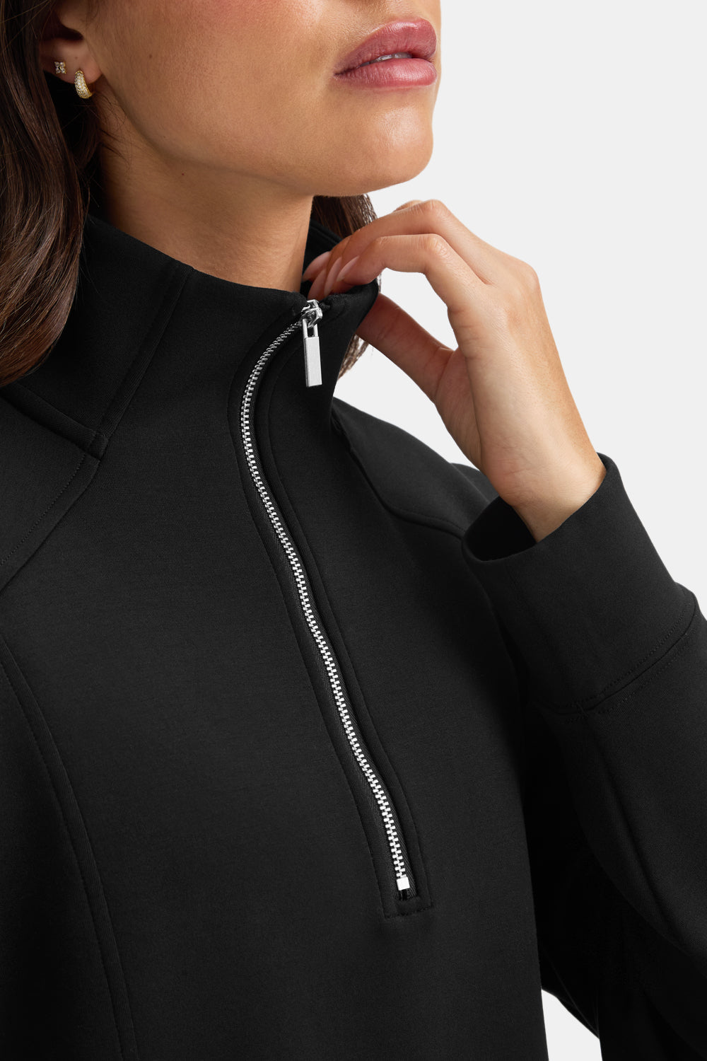 SoftSmart 1/4 Zip Sweatshirt - Black