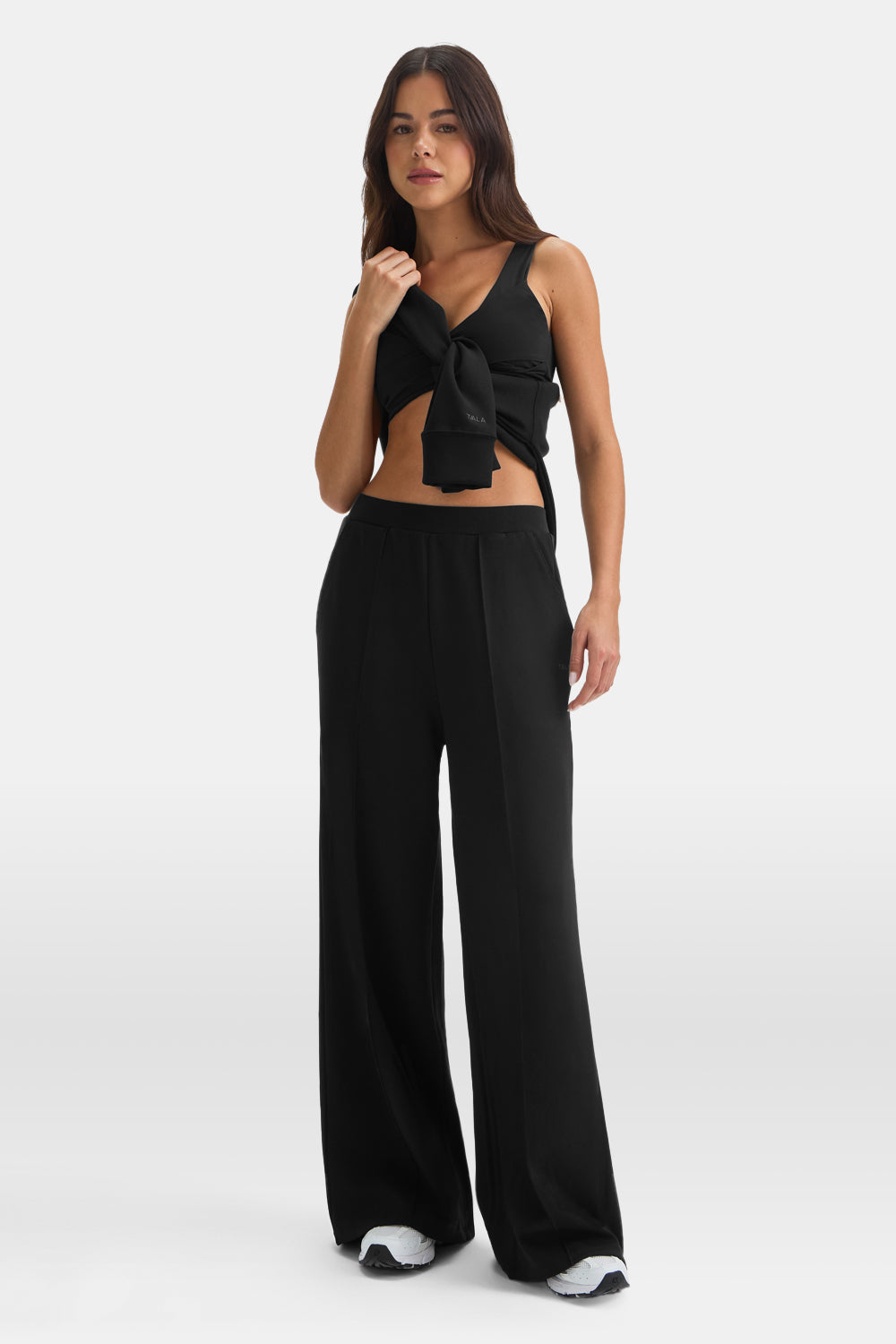 SoftSmart Wide Leg Jogger - Black