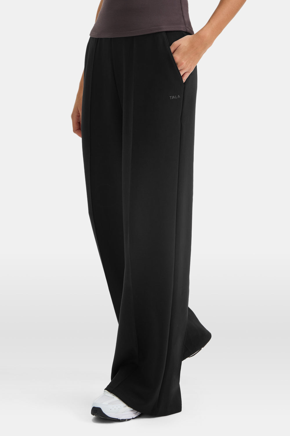 SoftSmart Wide Leg Jogger - Black