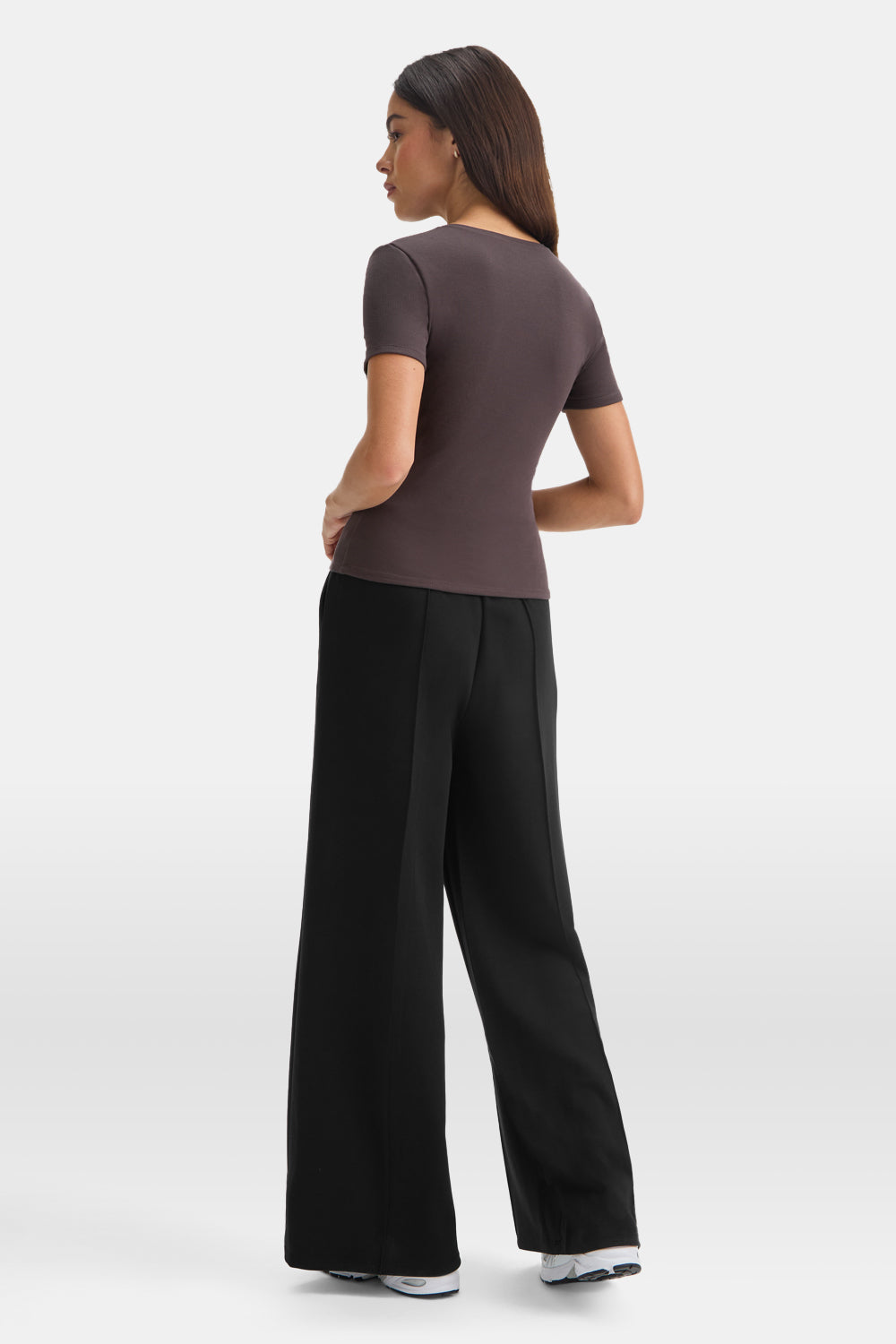 SoftSmart Wide Leg Jogger - Black